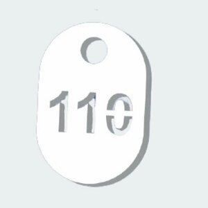 Номерок для гардероба 326, гладкая фактура, 10 шт., белый
