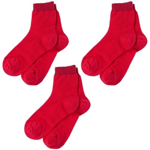 Носки АЛСУ, 3 пары, размер 11-12, красный