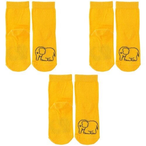 Носки АЛСУ, 3 пары, размер 16-18, желтый