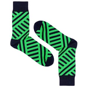 Носки Burning Heels, 1 пара, классические, фантазийные, размер 39-41, зеленый, черный