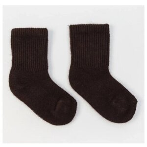Носки детские из шерсти яка 02104 цвет шоколадный, р-р 14-16 см (3)