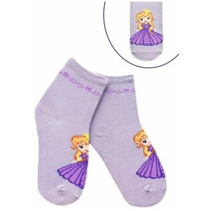 Носки для девочек, 3 пары, размер 14-16, фиолетовый