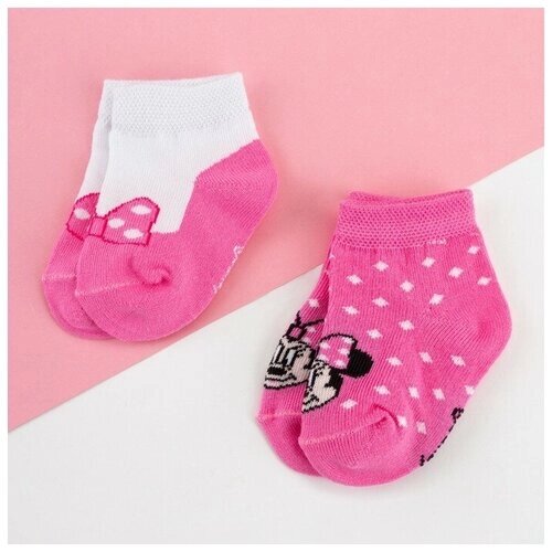 Носки Kaftan для девочек, 2 пары, размер 12-14, розовый, белый