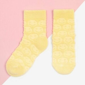 Носки Kaftan для девочек, махровые, размер 18/20, желтый