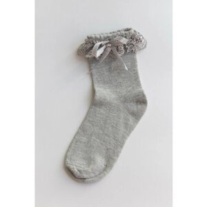 Носки KATAMINO для девочек, фантазийные, нескользящие, на Новый год, размер Размер 17-19. Рост 116-122., серый