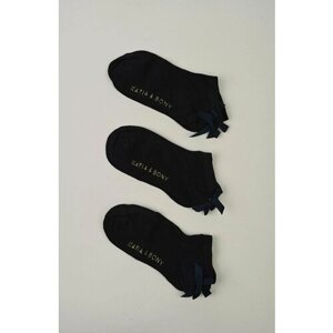 Носки Katia & Bony для девочек, 3 пары, размер 3-4, черный