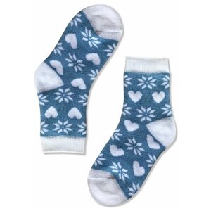Носки Palama для девочек, махровые, размер 20, голубой