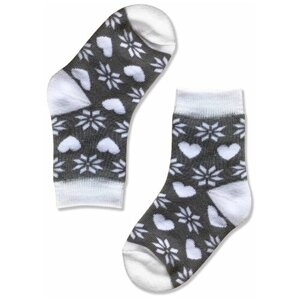Носки Palama для девочек, махровые, размер 22, серый