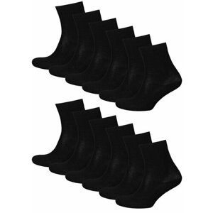 Носки STATUS для девочек, усиленная пятка, вязаные, на Новый год, подарочная упаковка, 12 пар, размер 20-22, черный