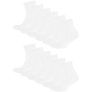 Носки STATUS, усиленная пятка, вязаные, на Новый год, подарочная упаковка, 12 пар, размер 22-24, белый