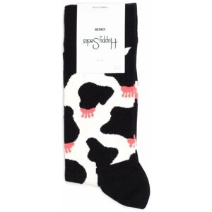 Носки унисекс Happy Socks, 1 пара, классические, фантазийные, размер 41-46, черный