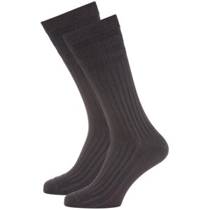 Носки унисекс Norfolk Socks, 2 пары, высокие, воздухопроницаемые, ослабленная резинка, износостойкие, размер 39-42, серый