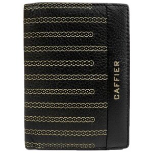 Обложка Caffier, натуральная кожа, отделение для паспорта, подарочная упаковка, черный