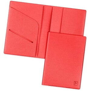 Обложка для паспорта Flexpocket Обложка на паспорт KOP-01, отделение для денежных купюр, отделение для карт, отделение для автодокументов, красный