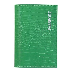 Обложка для паспорта Fostenborn, натуральная кожа, подарочная упаковка, зеленый