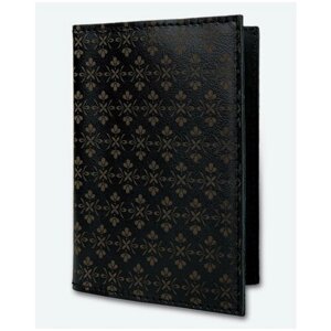 Обложка для паспорта KAZA, натуральная кожа, подарочная упаковка, черный