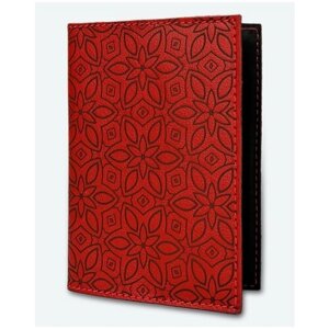 Обложка для паспорта KAZA, натуральная кожа, подарочная упаковка, красный