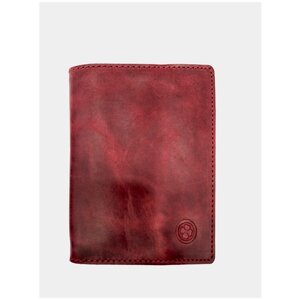 Обложка для паспорта LuckyClovery, натуральная кожа, бордовый