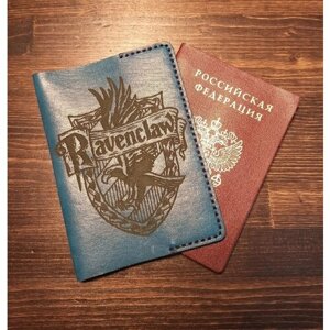 Обложка для паспорта , натуральная кожа, синий