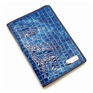 Обложка для паспорта Sergio Valentini, натуральная кожа, отделение для карт, подарочная упаковка, синий