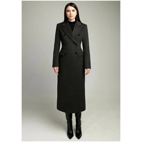 Пальто BUBLIKAIM, демисезон/зима, силуэт прилегающий, средней длины, размер 40(XS), серый