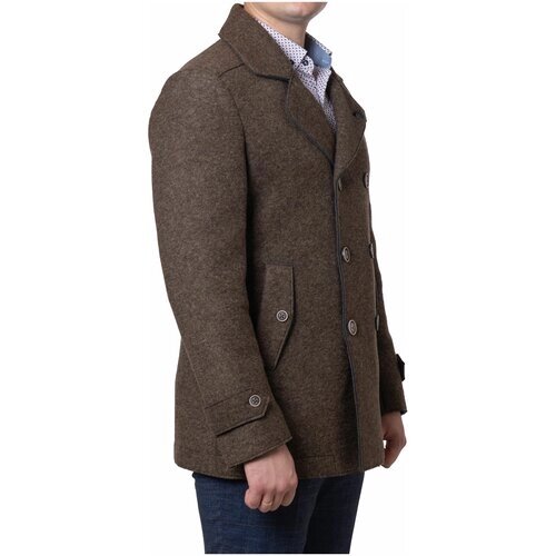 Пальто Formenti демисезонное, карманы, размер 56 3XL, коричневый