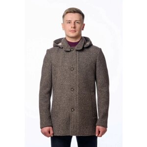 Пальто Formenti, карманы, размер 52 XL, коричневый