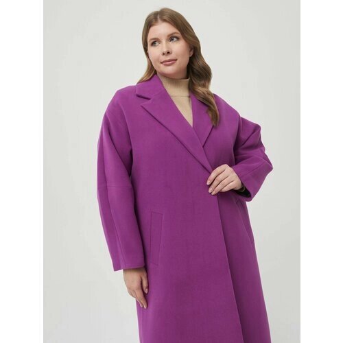 Пальто КАЛЯЕВ, размер 46, фиолетовый