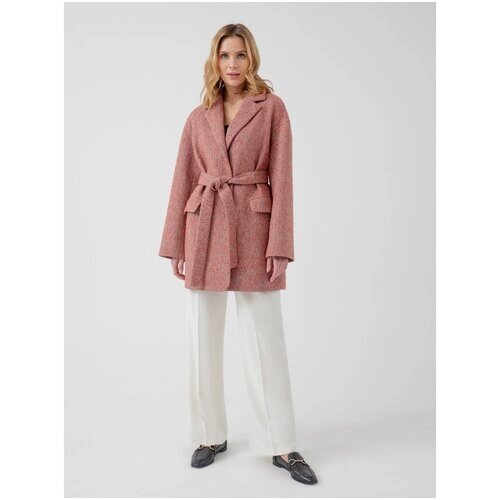 Пальто-пиджак Pompa демисезонное, шерсть, силуэт прямой, укороченное, размер 46/170, красный