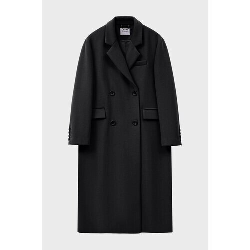 Пальто-пиджак prav. da демисезонное, силуэт прямой, удлиненное, размер XS, черный