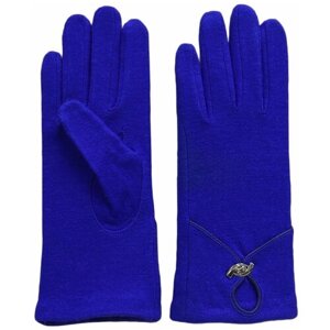 Перчатки Crystel Eden демисезонные, шерсть, подкладка, размер 6, синий