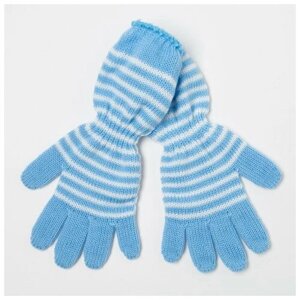 Перчатки для девочки снежань, цвет голубой, размер 16