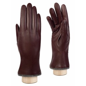 Перчатки ELEGANZZA зимние, натуральная кожа, подкладка, размер 6.5, бордовый