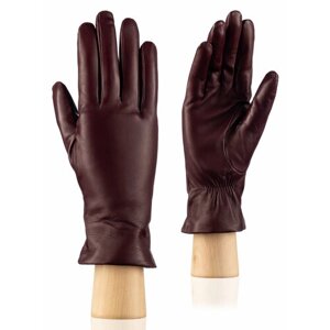 Перчатки ELEGANZZA зимние, натуральная кожа, подкладка, размер 6.5, черный, серый