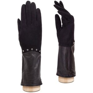 Перчатки ELEGANZZA зимние, натуральная кожа, подкладка, размер 7.5(M), черный