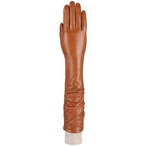 Перчатки ELEGANZZA зимние, натуральная кожа, подкладка, размер 7, коричневый