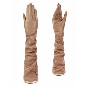 Перчатки ELEGANZZA зимние, натуральная кожа, сенсорные, подкладка, размер 6.5, коричневый