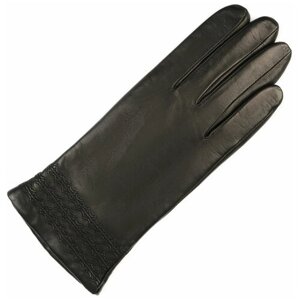 Перчатки ESTEGLA зимние, натуральная кожа, утепленные, размер 7, черный