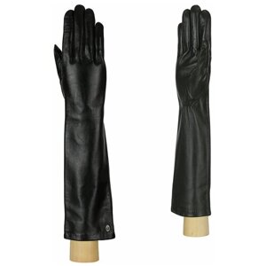 Перчатки FABRETTI, демисезон/зима, натуральная кожа, удлиненные, подкладка, размер 6.5, черный