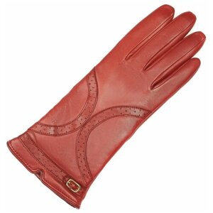 Перчатки Finnemax, демисезон/зима, натуральная кожа, утепленные, размер 6,5, красный