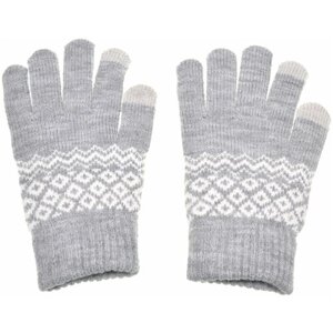 Перчатки Gsmin Touch Gloves для сенсорных (емкостных) экранов "Зимний мотив"Серый)