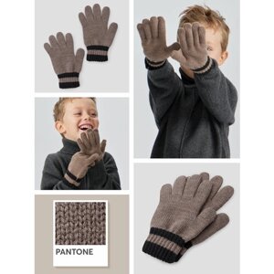 Перчатки Happy Baby демисезонные, размер 15, черный, бежевый