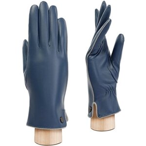 Перчатки LABBRA зимние, натуральная кожа, подкладка, размер 6.5, синий