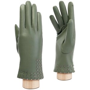 Перчатки LABBRA зимние, натуральная кожа, подкладка, размер 6.5, зеленый