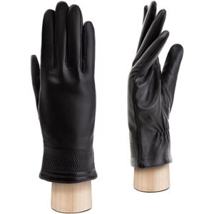 Перчатки LABBRA зимние, натуральная кожа, подкладка, размер 7.5, черный