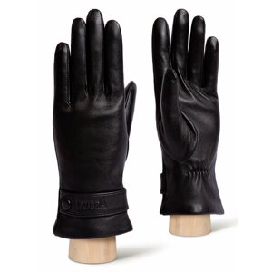 Перчатки LABBRA зимние, натуральная кожа, подкладка, размер 7, черный