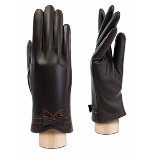 Перчатки LABBRA зимние, натуральная кожа, подкладка, размер 7, коричневый