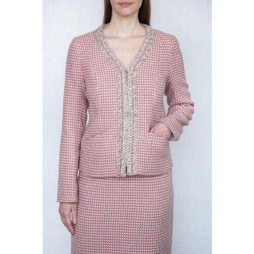 Пиджак Galar, средней длины, силуэт прямой, размер 170-96-104, розовый
