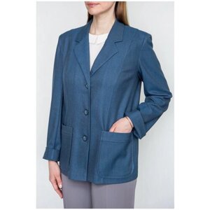 Пиджак Galar, средней длины, силуэт прямой, размер 48, синий, голубой