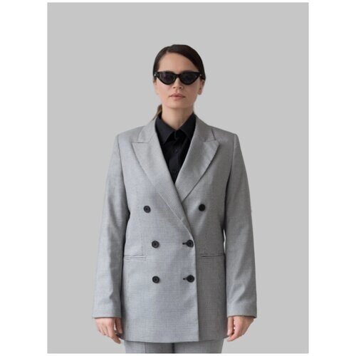 Пиджак LeNeS brand, размер 50, белый, черный